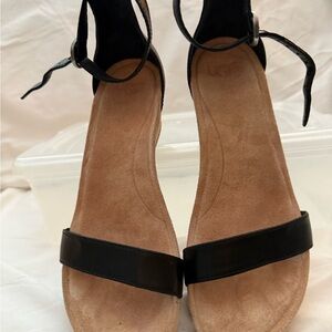 Ugg Emilia black leather wedges